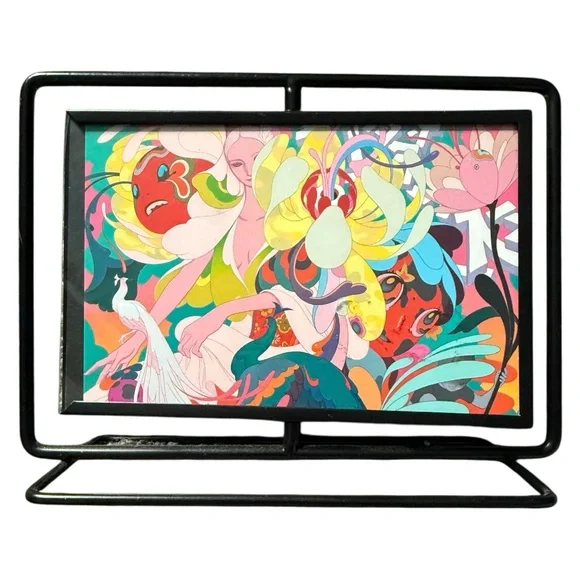 James Jean Art in a 4” x 6” rotating black metal frame - Picture 2 of 2